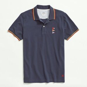 Brooks Brothers Navy Cotton Pique Solid Slim Fit Polo T-Shirt Men’s Size Medium
